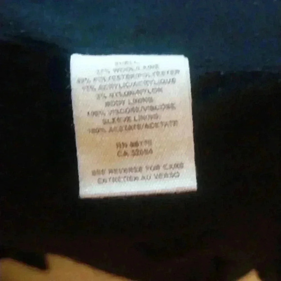 Free People Herringbone Wool Blend Puffed Sleeve Fitted Jacket Size S - Picture 7 of 8